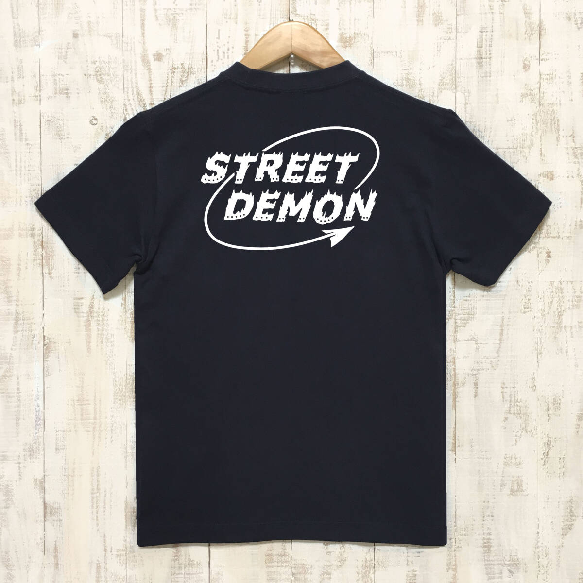 ■ STREET DEMON Tシャツ■Sサイズ(ネイビーxホワイト)アメリカ アメ車 ダッジ デ-モン モパ- MOPAR DODGE 拍卖