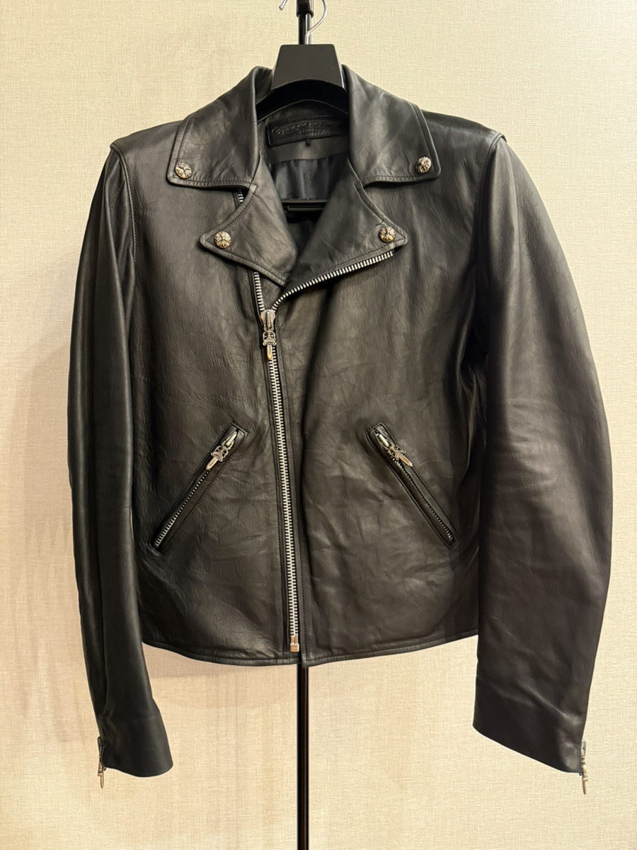 ※最終売切り※【激レア】クロムハーツ 上質 シープスキン ライダースジャケット Sサイズ 1-2回着用のみ 美品 CHROME HEARTS 拍卖