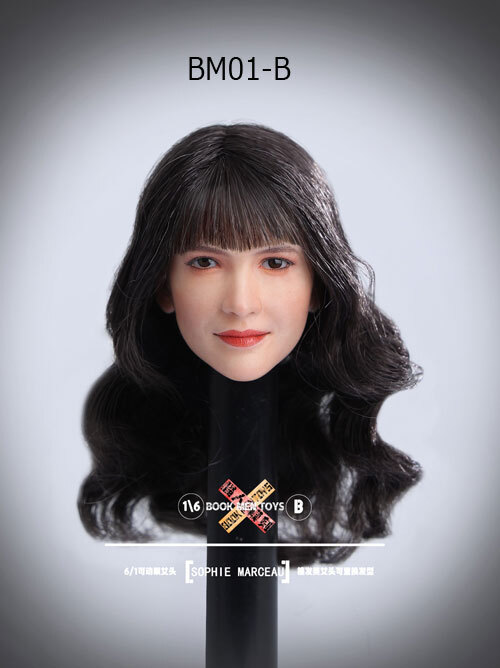 BOOK MEN TOYS BM01 B 1/6 Female Head Sculpture with Movable Eyes 1/6スケール 植毛 眼球可動 女性ヘッド拍卖