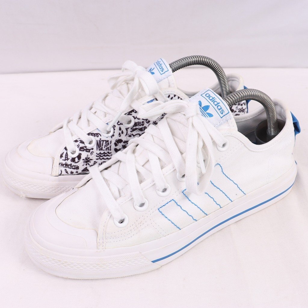 NIZZA RF 25.5cm/adidas ニッツァ RF アディダス スニーカー 白 ホワイト 青 黒 中古 古着 メンズ ad5137拍卖