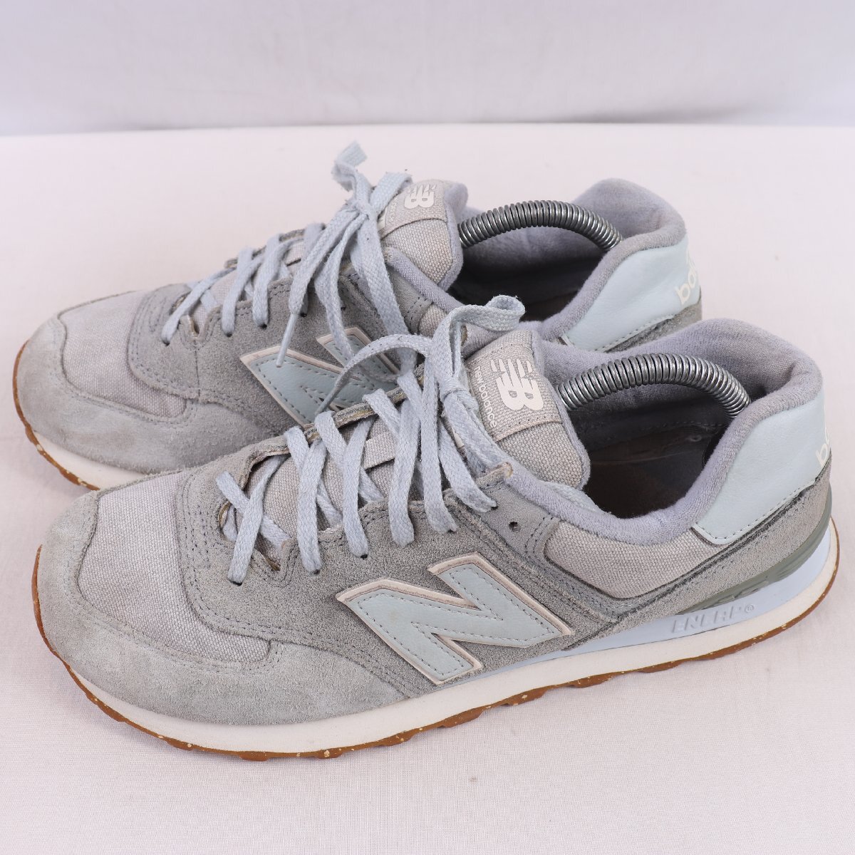 574 ニューバランス 27.5cm/new balance 灰 グレー ライトブルーグレー 中古 古着 メンズ スニーカー yy6496拍卖