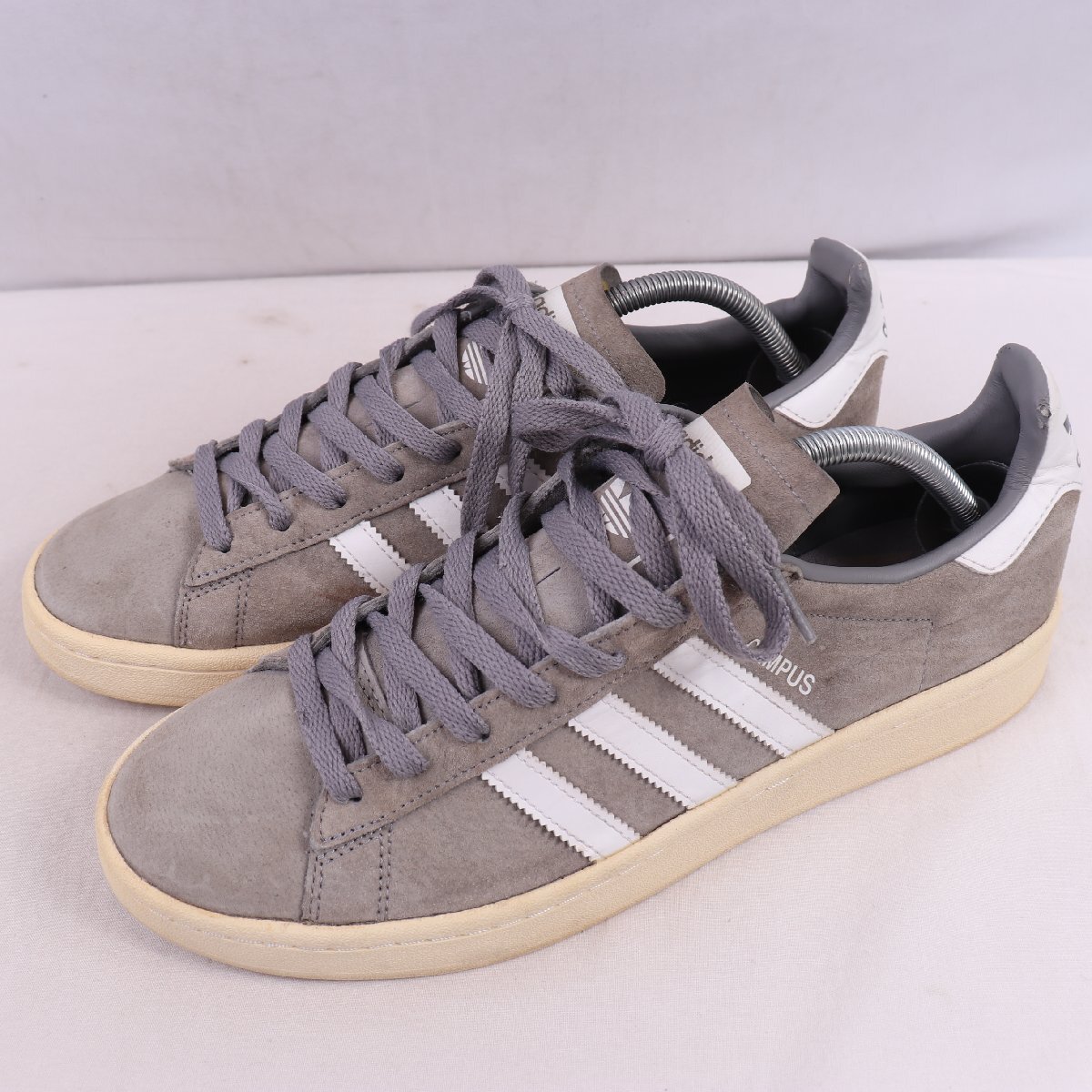 CAMPUS 27.5cm/adidas キャンパス アディダス スニーカー グレー 灰色 白 中古 古着 メンズ ad6546拍卖