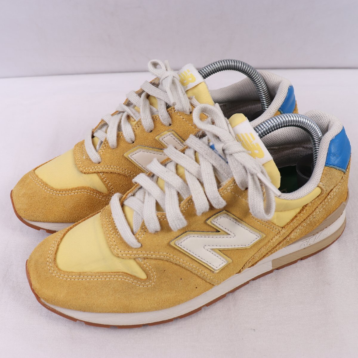 996 ニューバランス 25.0cm/new balance 黄色 イエロー 青 白 グレー 中古 古着 スニーカー メンズ スニーカー yy657拍卖