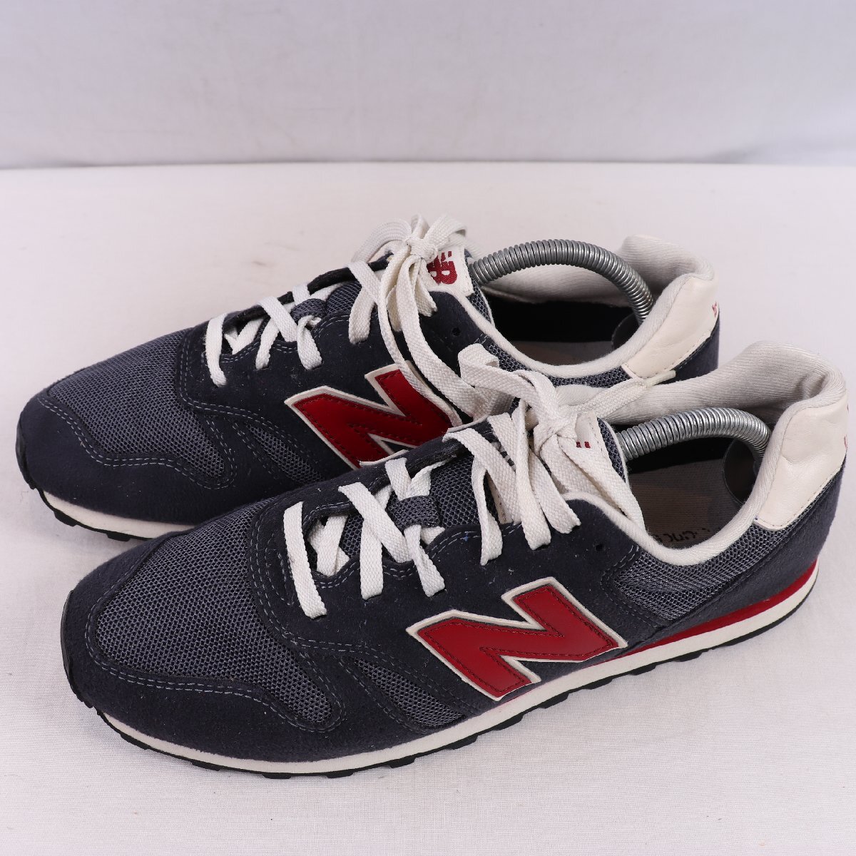 373 ニューバランス 27.5cm/new balance 紺 ネイビー 赤 レッド 白 ホワイト 中古 古着 メンズ スニーカー yy6608拍卖