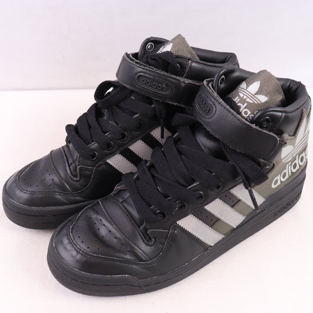FORUM MID RS 27.0cm/adidas フォーラムミッドRS アディダス スニーカー 黒 ブラック オリーブ シルバー 中古 古着 メンズ ad6600拍卖