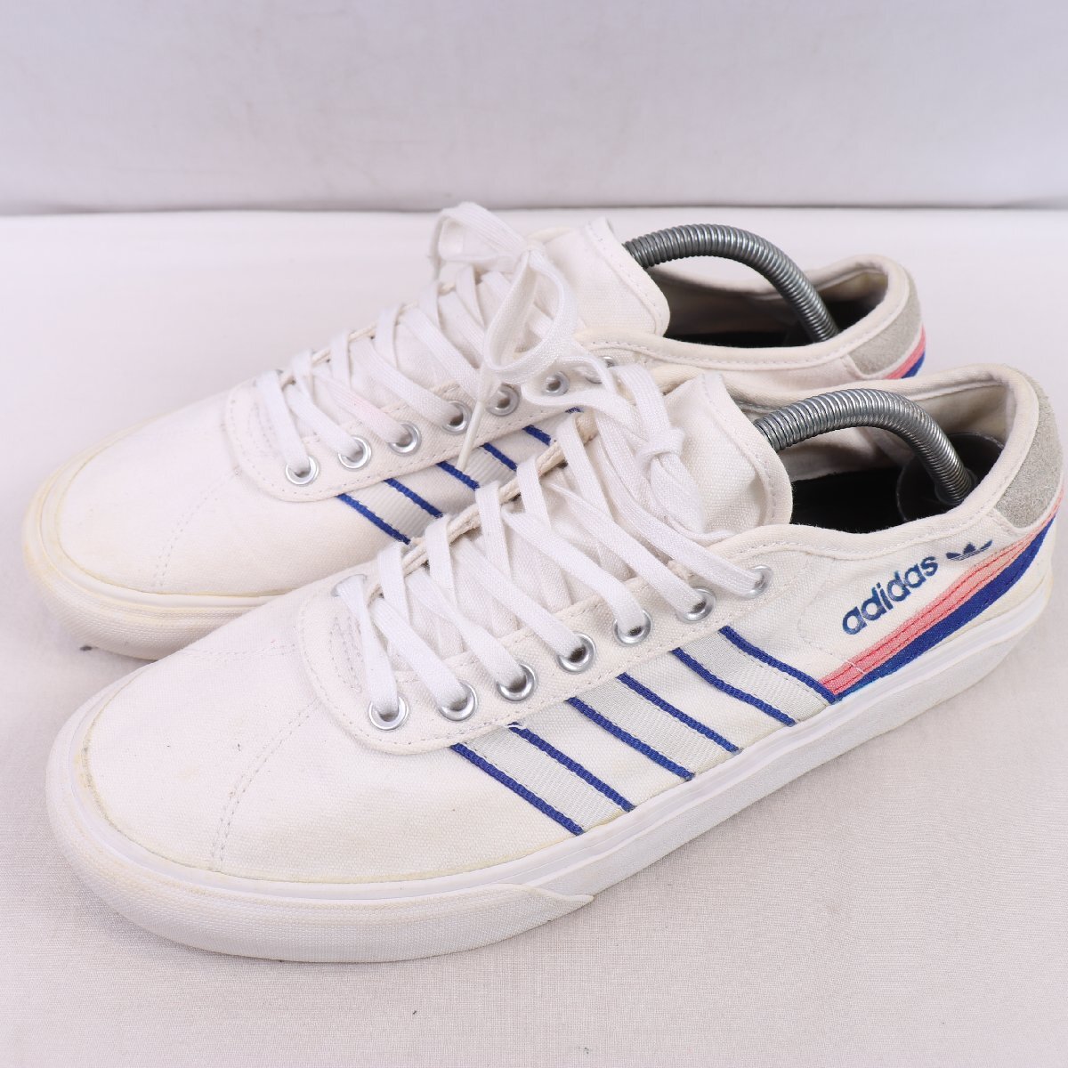DELPALA 27.5cm/adidas デルパラアディダス スニーカー 白 ホワイト 青 ピンク 中古 古着 メンズ ad6609拍卖