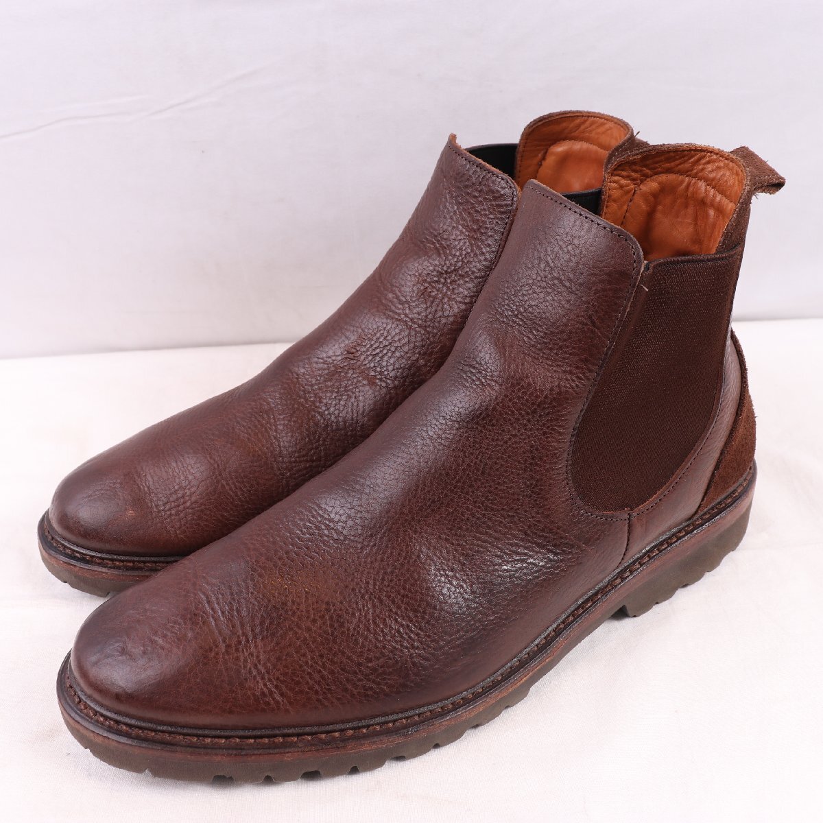アレンエドモンズ 10 1/2 D / 28.5cm 位 チェルシーブーツ サイドゴア ブラウン 茶 ALLEN EDMONDS DISCOVERY メンズ 中古 古着 ds5439拍卖