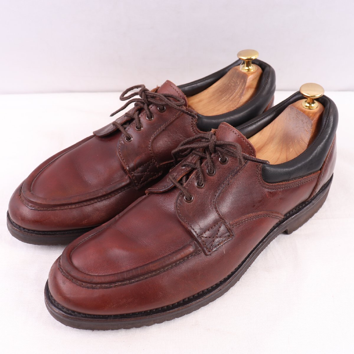アレンエドモンズ 10 B / 27.5cm 位 Uチップ 茶 ブラウン ALLEN EDMONDS Wilbert USA製 ドレス メンズ 革靴 中古 古着 ds5437拍卖