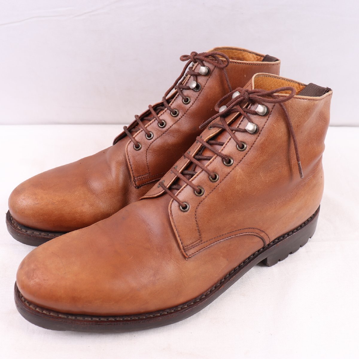 ジャランスリワヤ 8 /27.0cm-27.5cm 位 編み上げ タン 茶系 JALAN SRIWIJAYA ブーツ ドレス メンズ スリウァヤ 革靴 古着 中古 ds5448拍卖