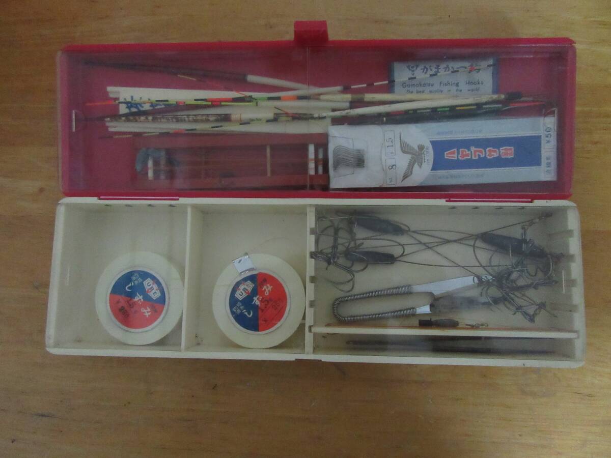 ★釣堀道糸「しずみ」★ハヤブサ針★がまかつ鈎★ハサミ★おもり★浮き 他★オリムピック ケース付き☆ジャンク☆拍卖