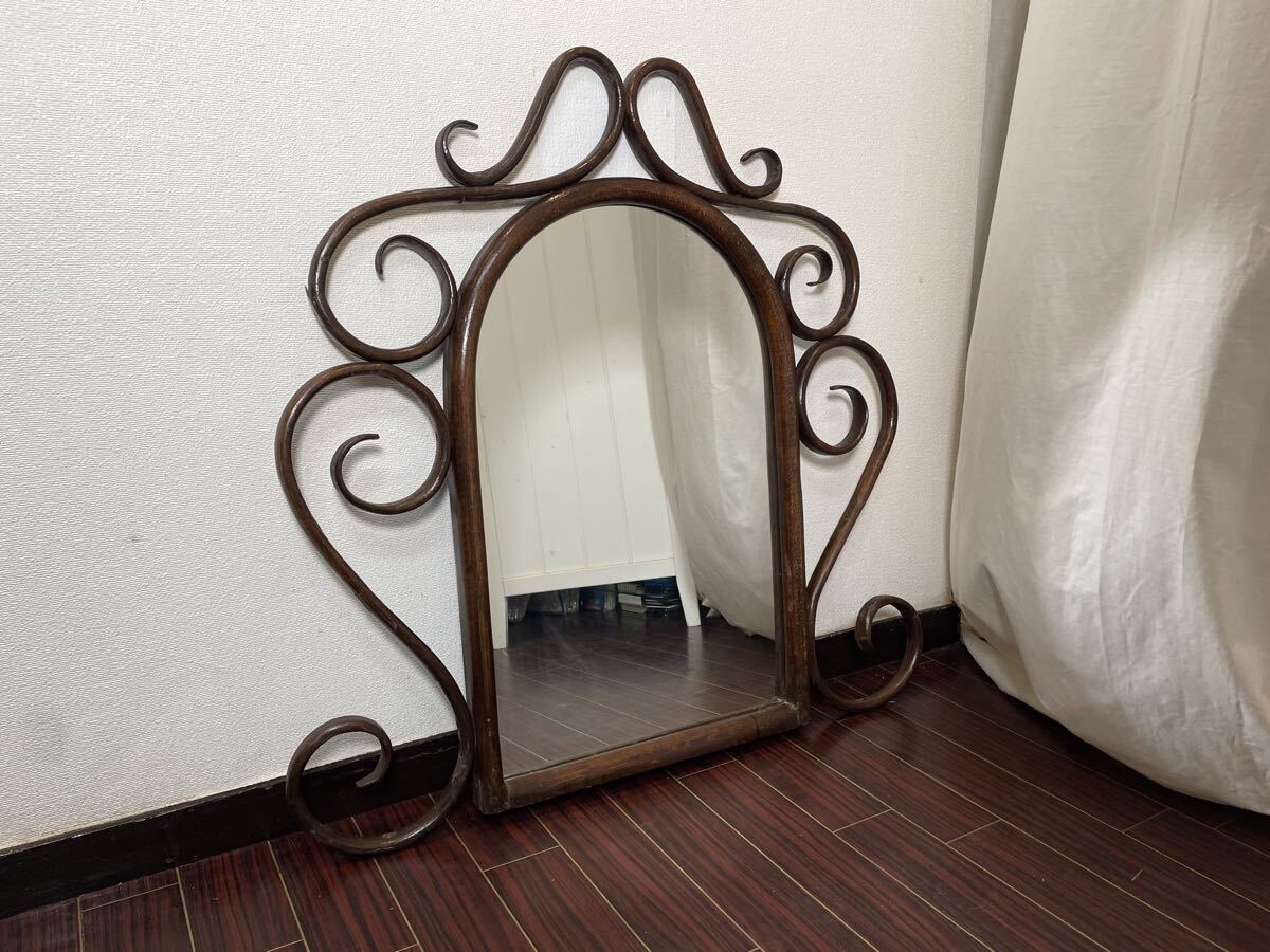 アンティーク ベントウッド ウォールミラー 曲木 壁掛けミラー レア 希少 ヴィンテージ 鏡 ヨーロピアンアンティーク トーネット拍卖