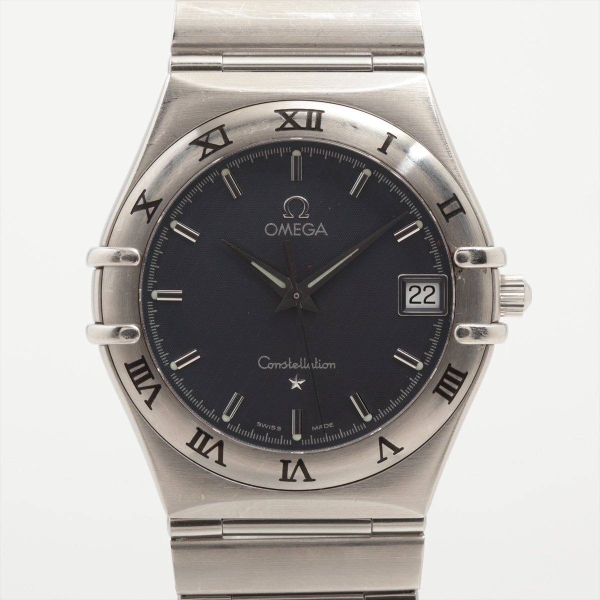 ■ 1円 ~ 中古品 参定22.0万■ OMEGA オメガ ■ コンステレーション 1512.40 1552/862 ■箱保 クォーツ ネイビー 紫 紺 メンズ ボーイズ拍卖