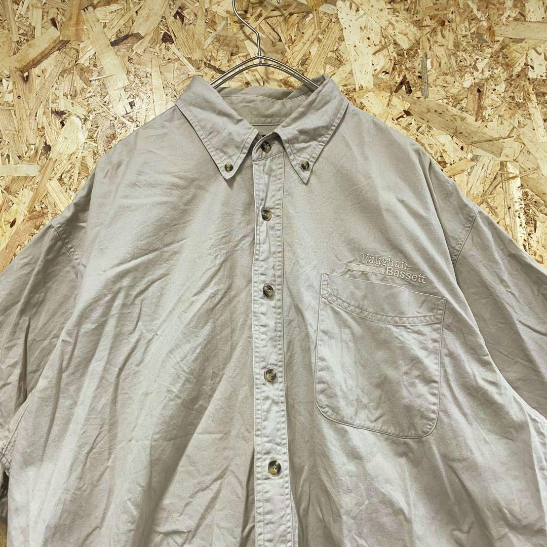 ポートオーソリティ ワークシャツ 刺繍ロゴ メンズL グレージュ e3拍卖