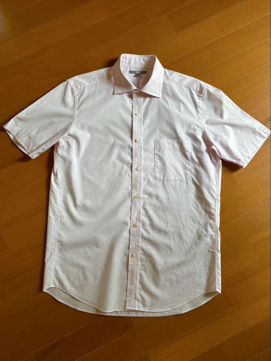ユニクロ UNIQLO★半袖カッターシャツ★L★チェックピンク【USED】拍卖