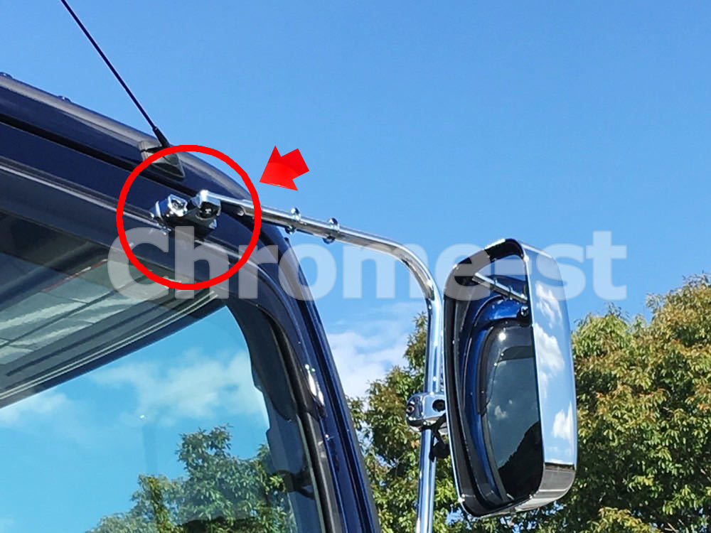 HINO 17プロフィア&17レンジャー&Gプロフィア後期&レンプロ後期 メッキ製 ミラーステー運転席側上部BKT 純正・交換タイプ拍卖