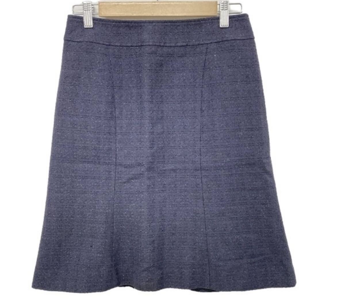 良品2万円程●アンタイトル UNTITLED スカート 3 L ダークネイビー拍卖
