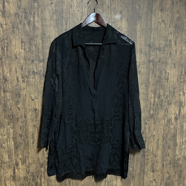 C11◇伊太利屋 | イタリヤ シアー 長袖トップス ブラック レディース 11サイズ 中古品拍卖