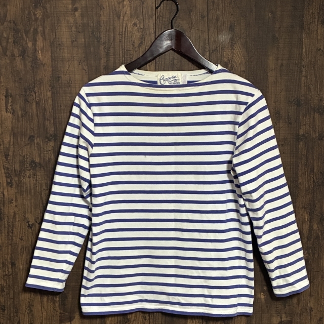 C12◇Charpentier de Vaisseau | シャルパンティエ・ドゥ・ヴェッソー ボーダーカットソー ホワイト×ブルー レディース 1サイズ 中古品拍卖