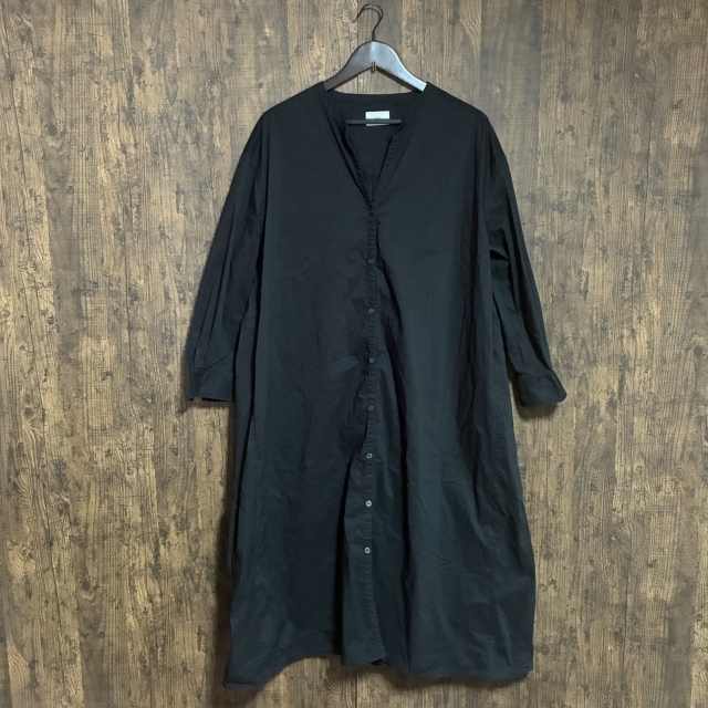 C12◇siro de labonte | シロ デ ラボンテ ロングシャツワンピース ブラック レディース Mサイズ 中古品拍卖