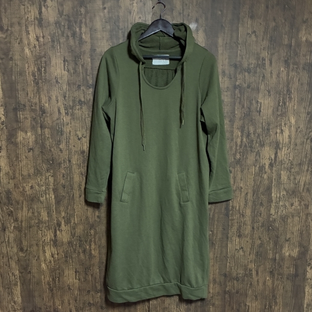 C15◇n'Or LABEL | ノアールラベル パーカーワンピース カーキ レディース Freeサイズ 中古品拍卖