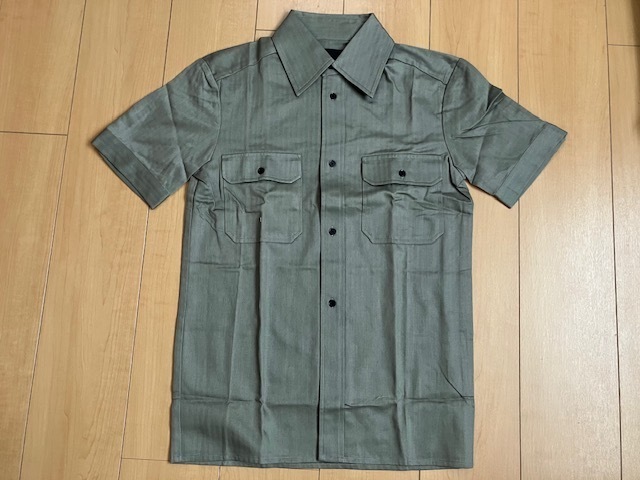セール ★ ショップオリジナルブランド メンズワーク 半袖シャツ M カーキ拍卖