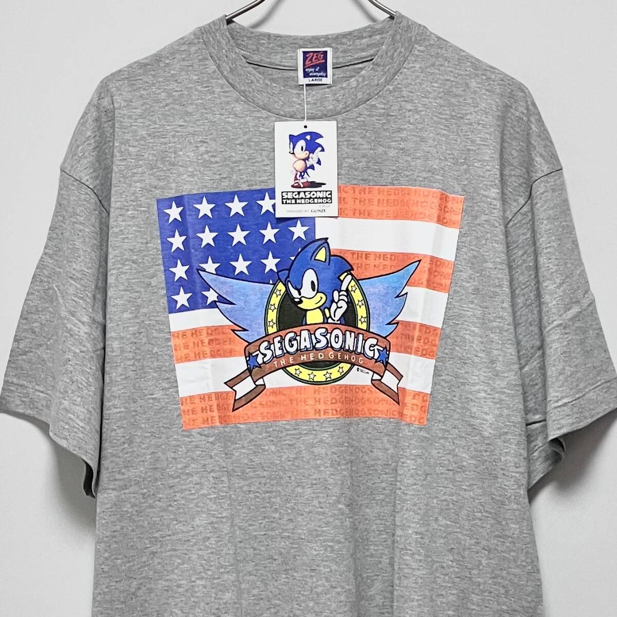★ 即決・送料無料 ★ 新品 レア・ヴィンテージ 90年代 SEGA ソニックザヘッジホッグ Tシャツ L拍卖