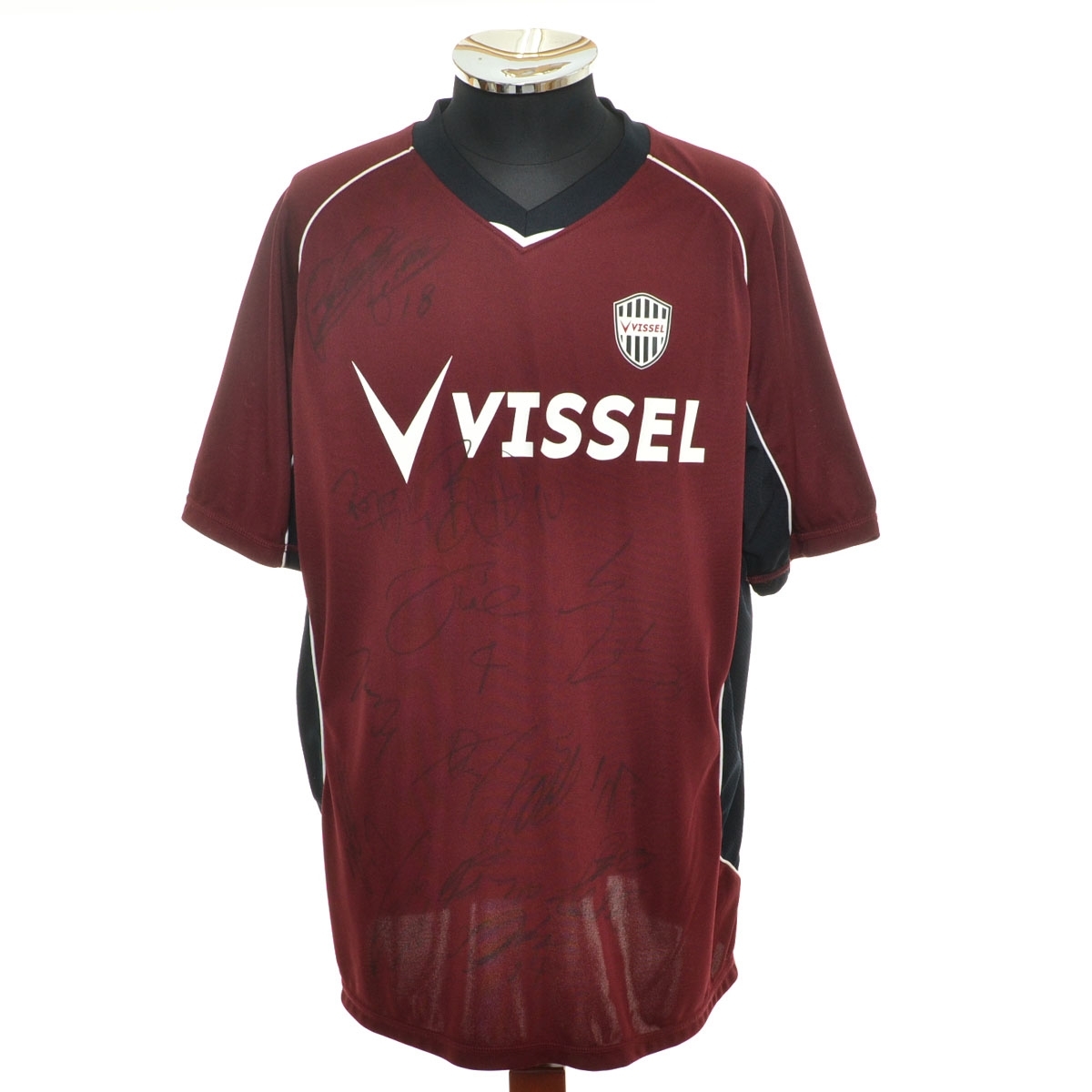 ●557559 ヴィッセル神戸 ●レプリカユニフォーム 大久保嘉人 サイン入り サイズL メンズ ワインレッド拍卖
