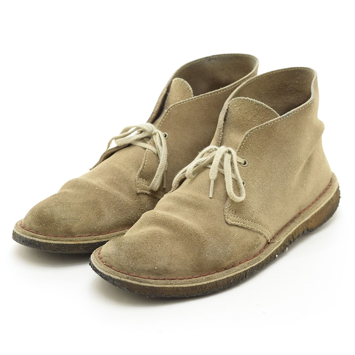〇558129 Clarks クラークス ○デザートブーツ サイズ不明 スウェード メンズ ベージュ拍卖