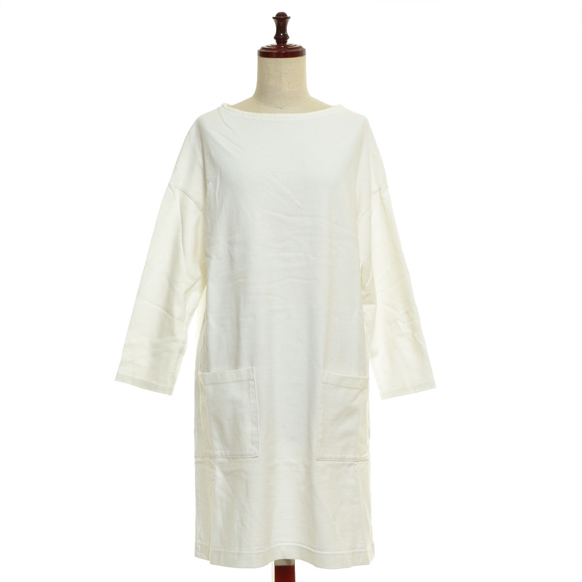 ■536721 grin グリン ●ワンピース ヘビーウエイトTシャツワンピース サイズ2 レディース 日本製 ホワイト拍卖