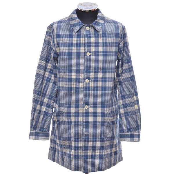 〇118456 A VONTADE アボンタージ チェックショップコート サイズS メンズ (ブルー×ホワイト)拍卖