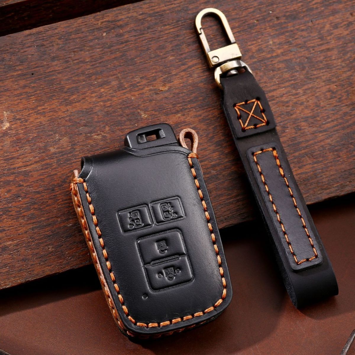 新品即決 トヨタ 黒本革 レザー キーケース キーカバー シエンタ170系 ヴォクシー ノア80系 エスクァイア アルファード ヴェルファイア30系拍卖