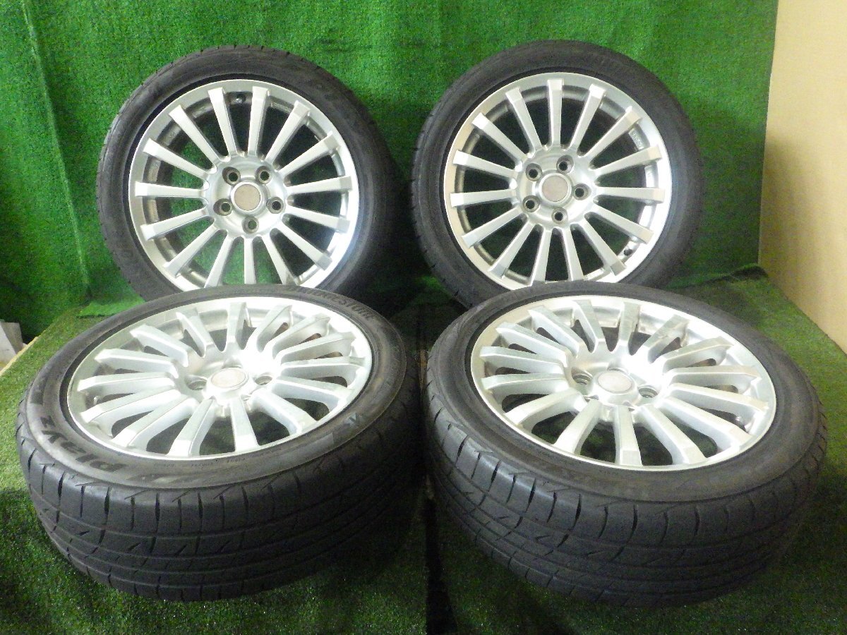 ◆ バリ溝 ENKEI エンケイ アルミホイール タイヤ 17インチ 4本 5H 114.3 7J +30 BS ブリヂストン Playz PXⅡ 225/45R17 21年製 中古 H32拍卖