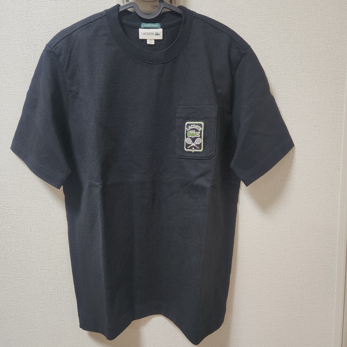 日本製 LACOSTE ラコステ ブランドロゴ ヘビーウェイトTシャツ ブラック 黒拍卖