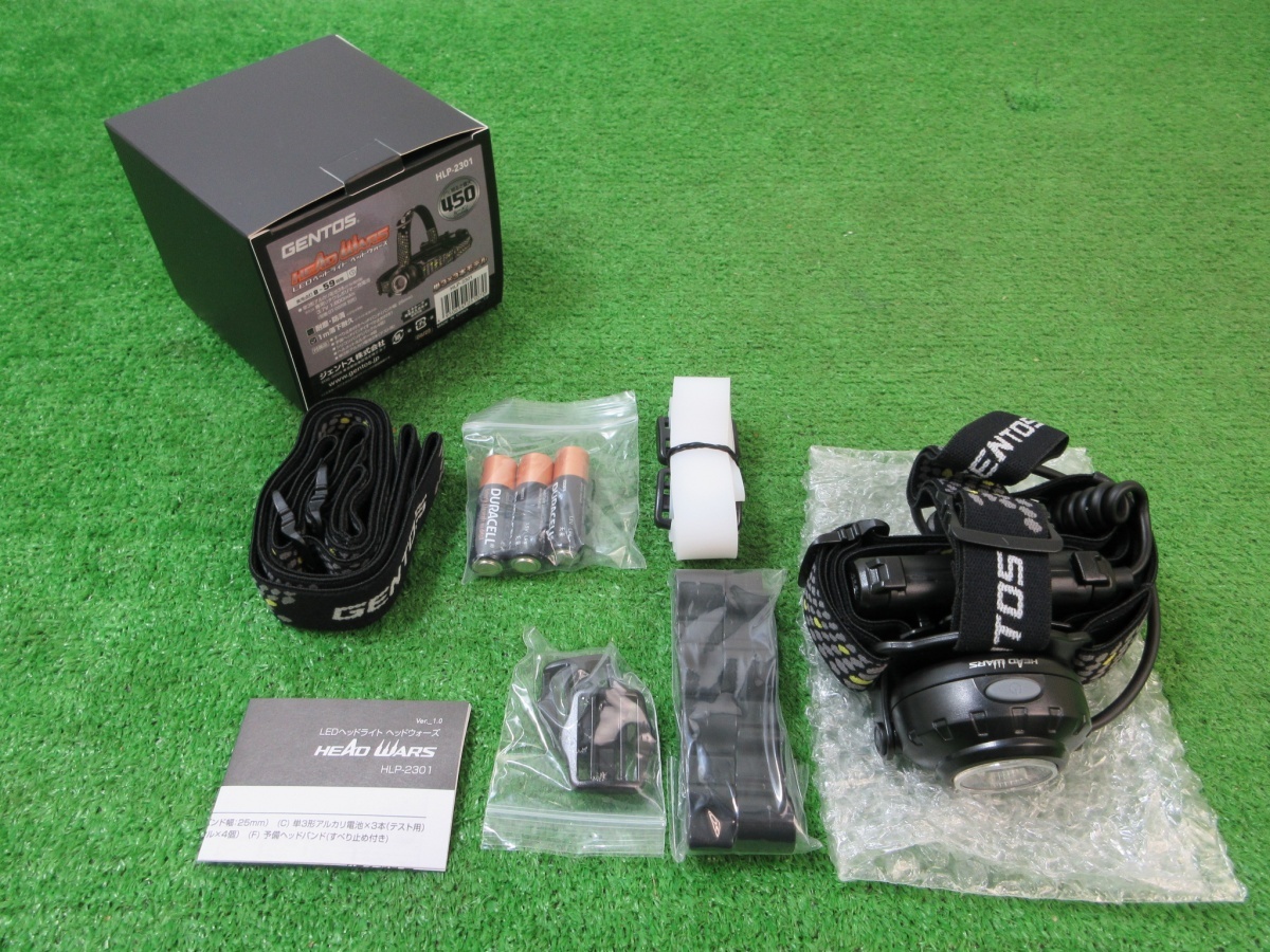 未使用品【 ジェントス / GENTOS 】 HLP-2301 LEDヘッドライト ヘッドウォーズ 乾電池式 450ルーメン / 3119拍卖