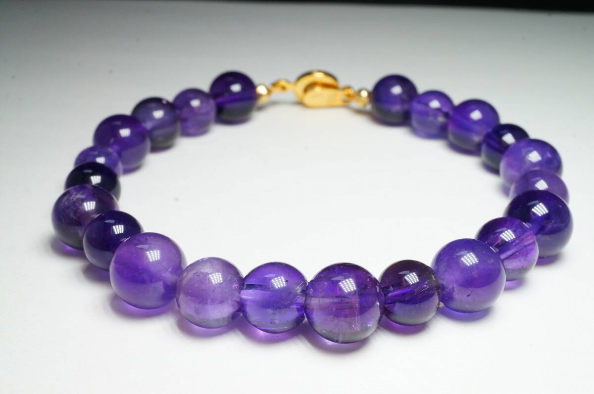 希少!早い者勝ちです!35年前の原石を加工!極上天然高品質アメジストのブレスレット高透明度20g拍卖