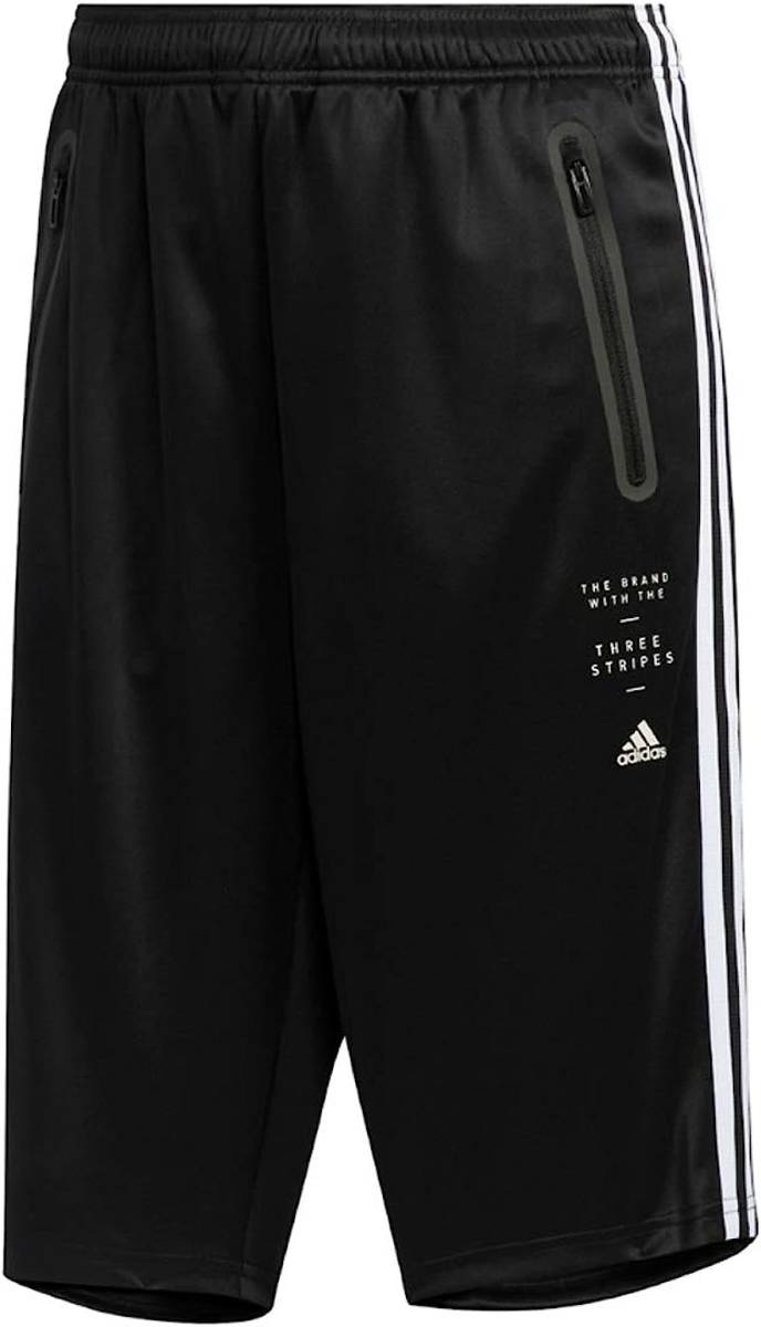 【KCM】Z-2adi-279-L★展示品★【adidas/アディダス】レディース MH 3STニットハーフパンツ GVF48-FM9735 ブラック/ホワイト L拍卖