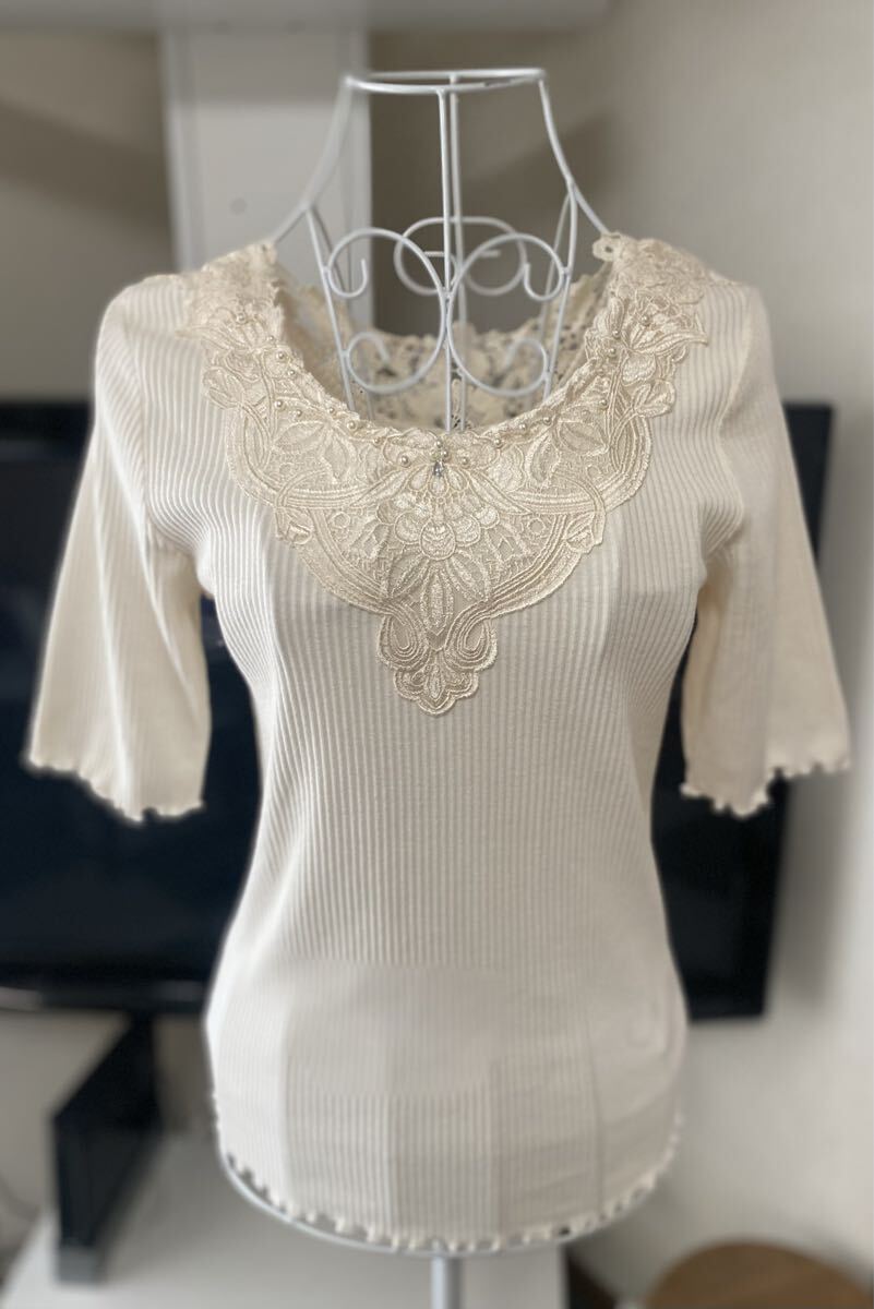 新品未使用品axes femme 半袖リブ プルーオーバー カットソー拍卖