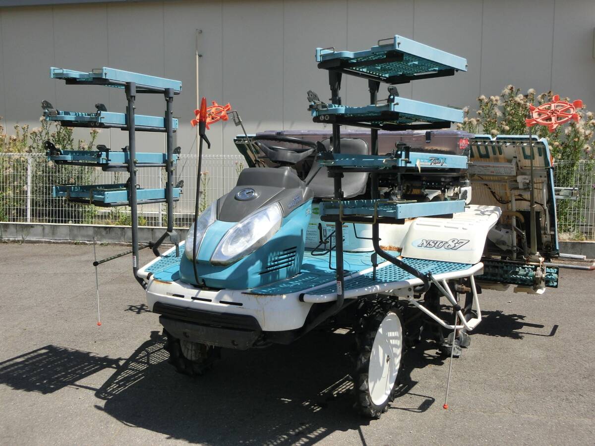 山形 クボタ 田植機 NSU87 8条植 18馬力 667時間 整地ローター ダブルタイヤ 箱まきちゃん 側条施肥 HST 4WD パワステ 農機具市場寒河江店拍卖