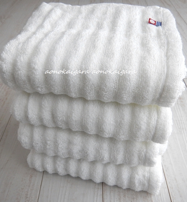 新品◆今治タオル◆肉厚◆上質◆双糸使用◆ふんわり◆柔らか◆フェイスタオル4枚◆ホワイト系拍卖