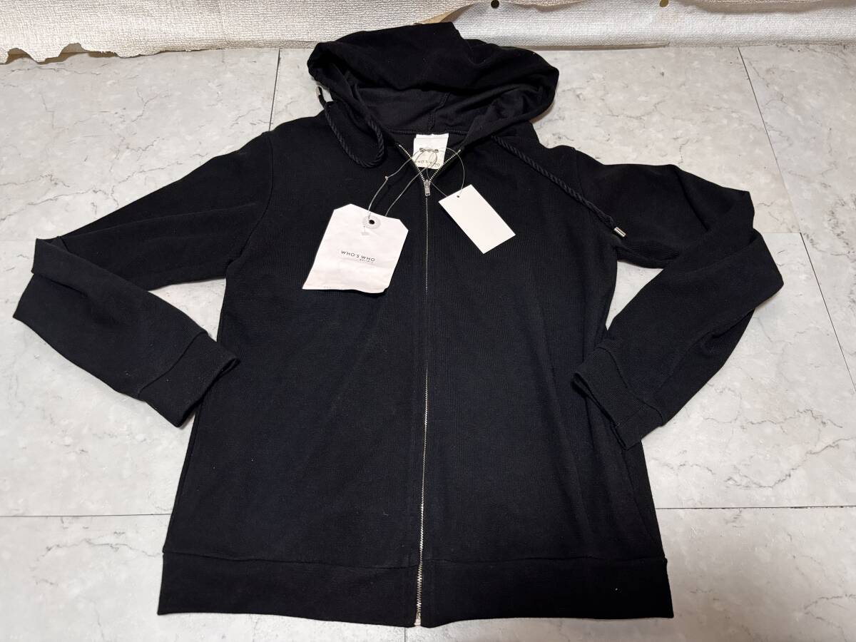 d4598◆タグ付き新品◆フーズフーギャラリー WHO’S WHO gallery ジップアップパーカー黒拍卖