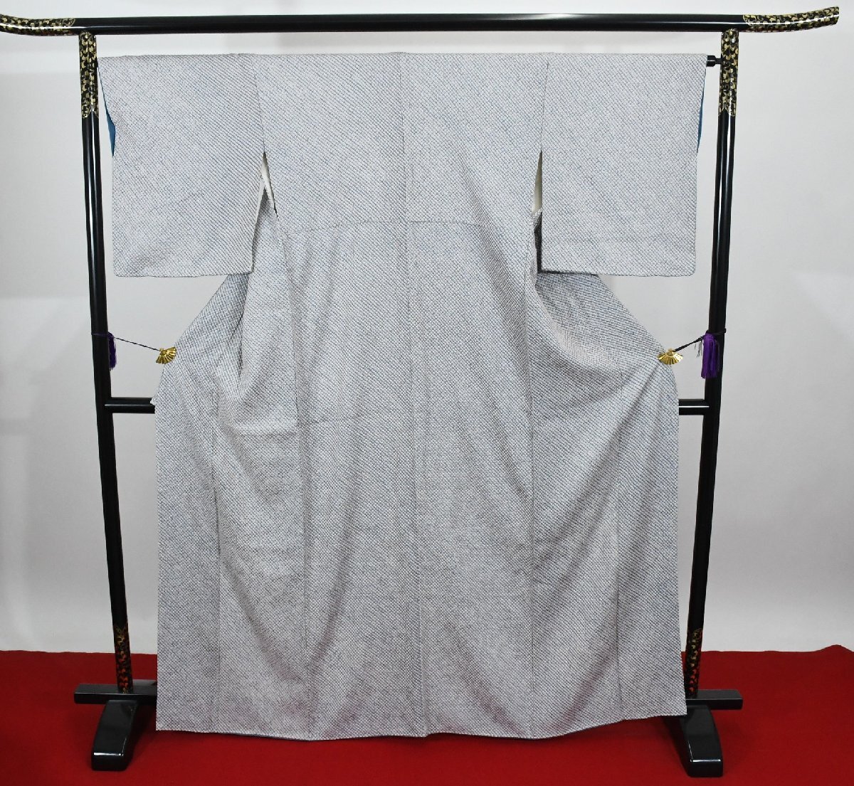 小紋 着物 袷 総絞り小紋 鹿の子 身丈159cm 裄丈66cm ★ kb-6945 桜庭呉服店拍卖