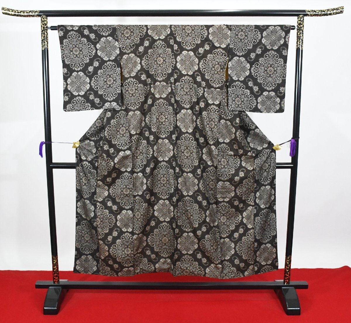 大島紬 泥染め アンティーク 身丈145cm 裄丈64cm ★着物 pb-3775 桜庭呉服店拍卖