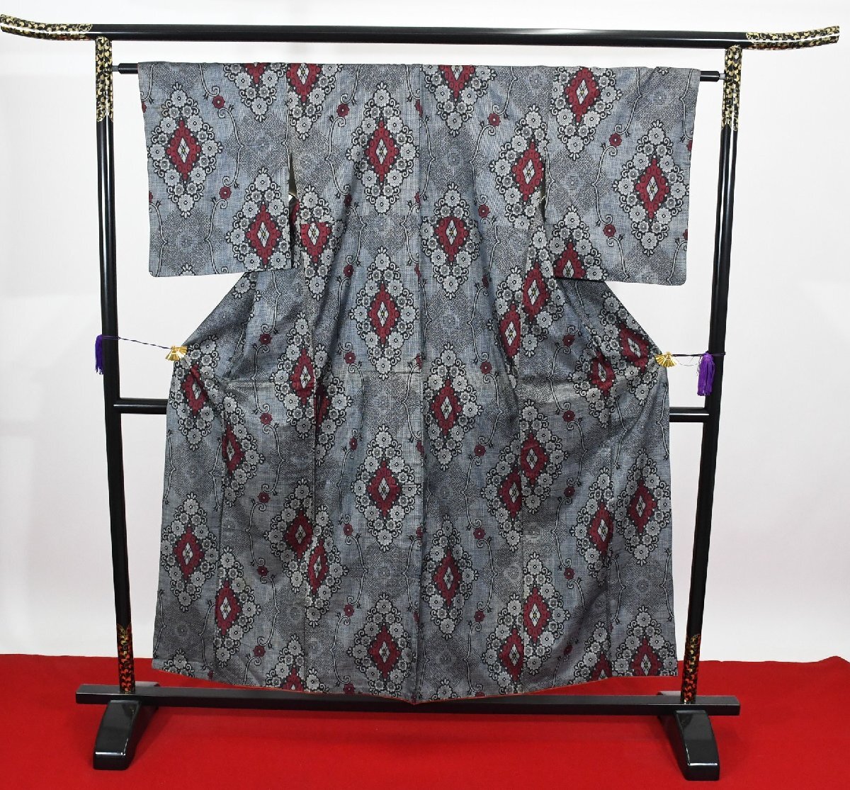 大島紬 正絹 本場奄美大島 身丈148cm 裄丈63cm ★着物 pb-3806 桜庭呉服店拍卖