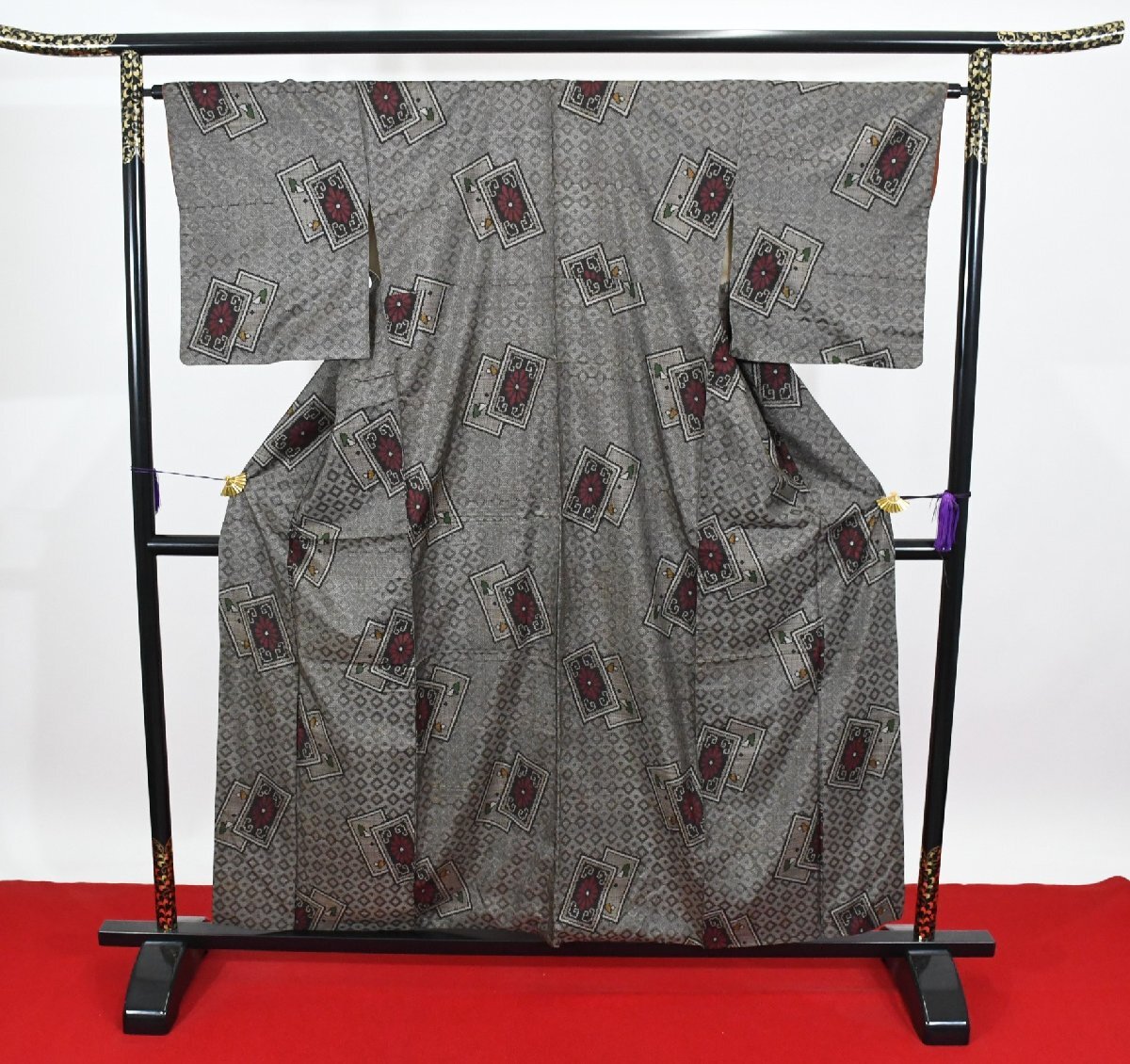 大島紬 龍郷 正絹 本場奄美大島 リメイク素材 身丈150.5cm 裄丈64cm ★着物 pb-3786 桜庭呉服店拍卖