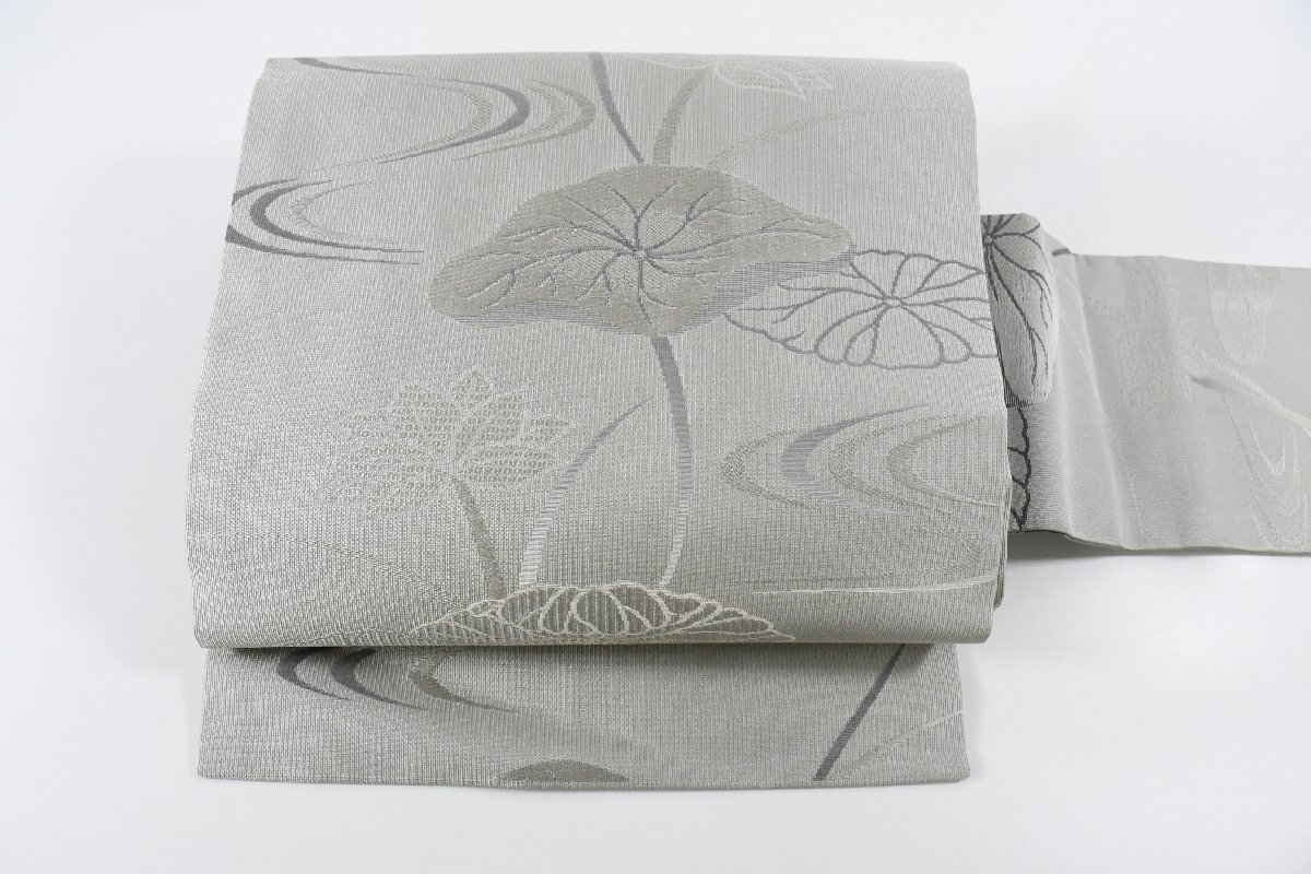 名古屋帯 葉 流水 水連 帯丈374cm ★着物屋 ne-16104 桜庭呉服店拍卖