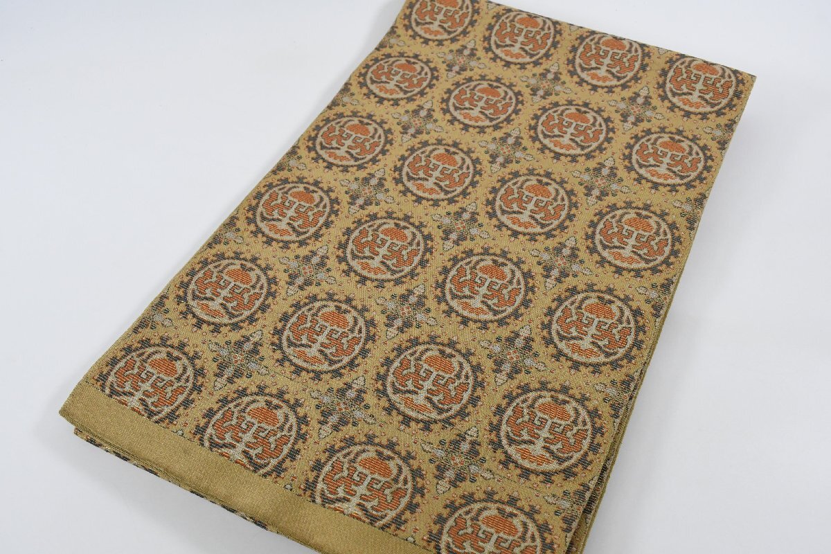 袋名古屋帯 全通柄 正倉院文様 鳥 帯丈392cm ★着物屋 ne-16208 桜庭呉服店拍卖