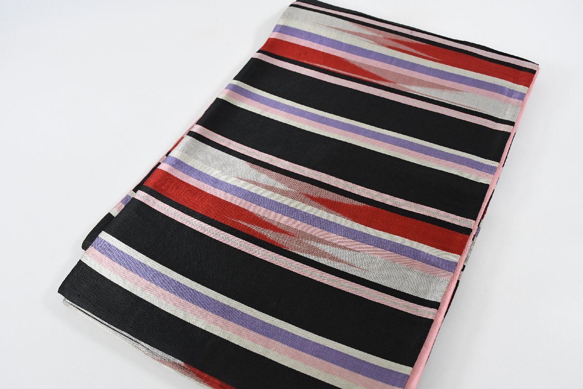 袋名古屋帯 アンティーク 縞模様 縞帳 帯丈368cm ★着物屋 ne-16331 桜庭呉服店拍卖