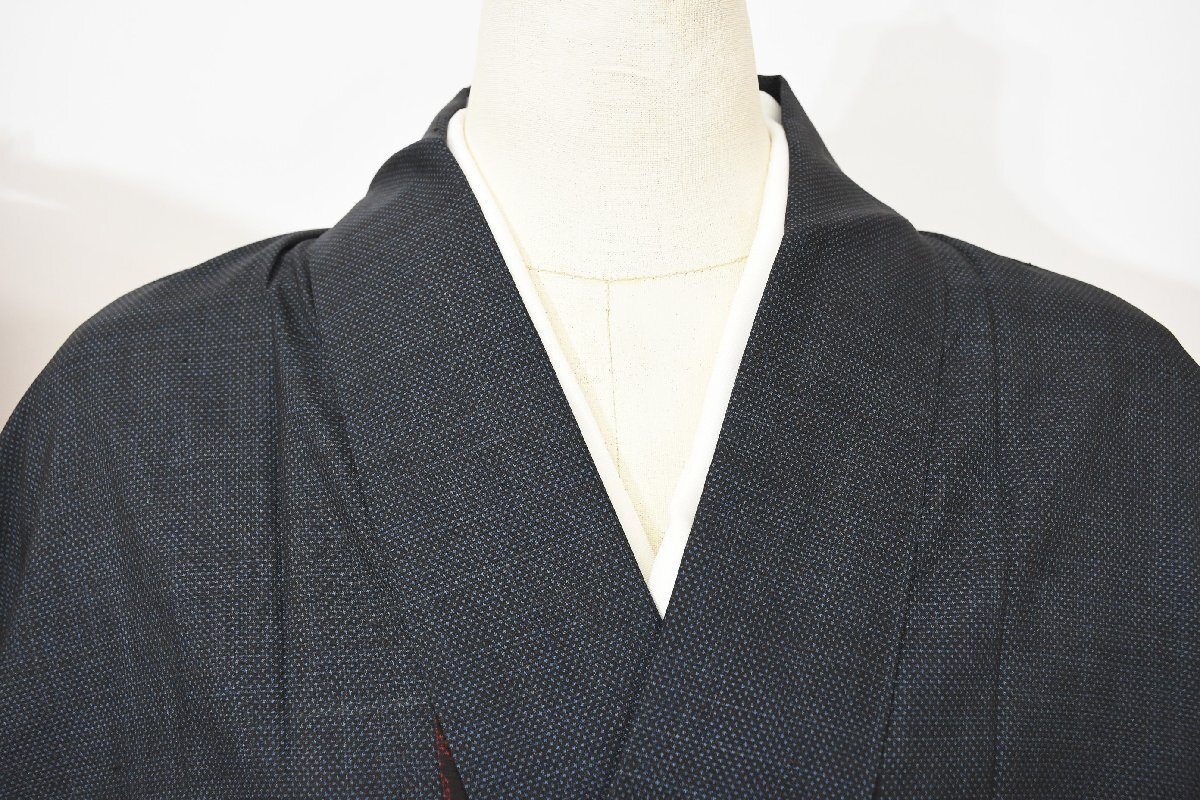 大島紬 和更紗 絣 藍染 身丈150cm 裄丈64cm ★着物 pb-3388 桜庭呉服店拍卖