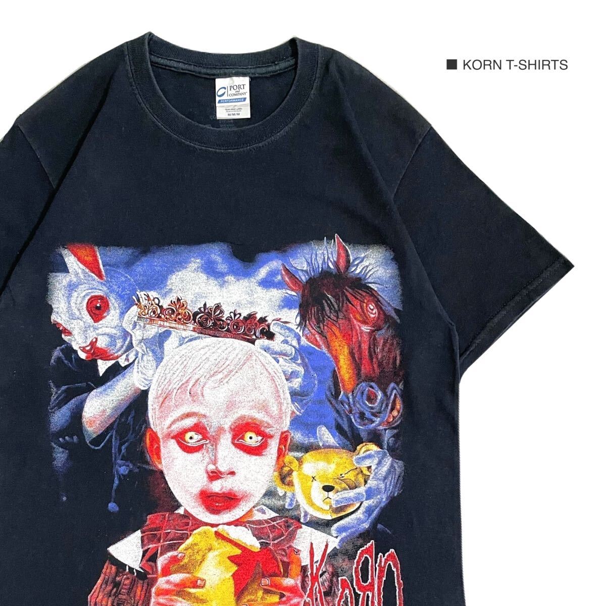 KORN コーン Mサイズ 半袖 Tシャツ ロック バンドT ブラック拍卖
