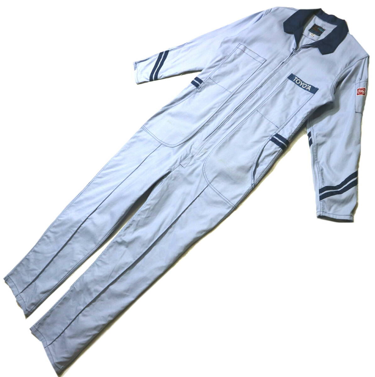 かなり良好!◆TOYOTA トヨタ スタッフ用 つなぎ◆Mサイズ相当(表記170cm:身長169-172センチ位、要丈上げロールアップ) 春秋、初冬拍卖